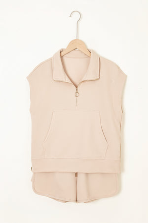 Effortless Comfort Beige Textured Shorts Set