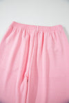 Pretty In Pink Textured Pearled Ruffled Sleeve Wide Leg Pants Set