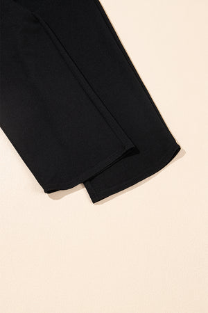 Ruffle Some Feathers Black Textured Ruffled Sleeve Pants Set