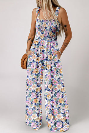 Wildflower Walk Smocked High Waist Jumpsuit