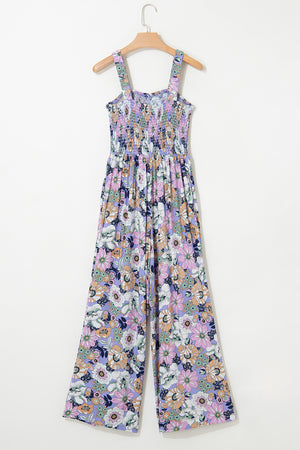 Wildflower Walk Smocked High Waist Jumpsuit