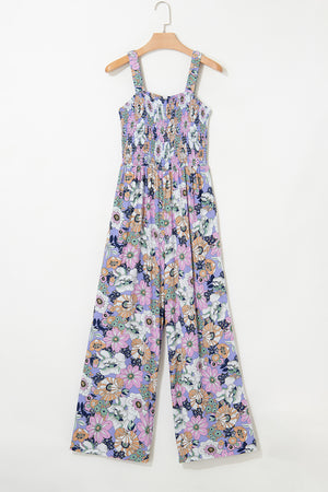 Wildflower Walk Smocked High Waist Jumpsuit