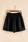 Twist & Tier Black Crossed Waist Flowy Shorts
