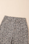 Wild Edge Leopard Frayed Edge Wide Leg High Waist Jeans