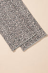 Wild Edge Leopard Frayed Edge Wide Leg High Waist Jeans