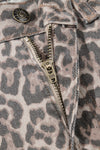 Wild Edge Leopard Frayed Edge Wide Leg High Waist Jeans