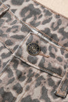 Wild Edge Leopard Frayed Edge Wide Leg High Waist Jeans