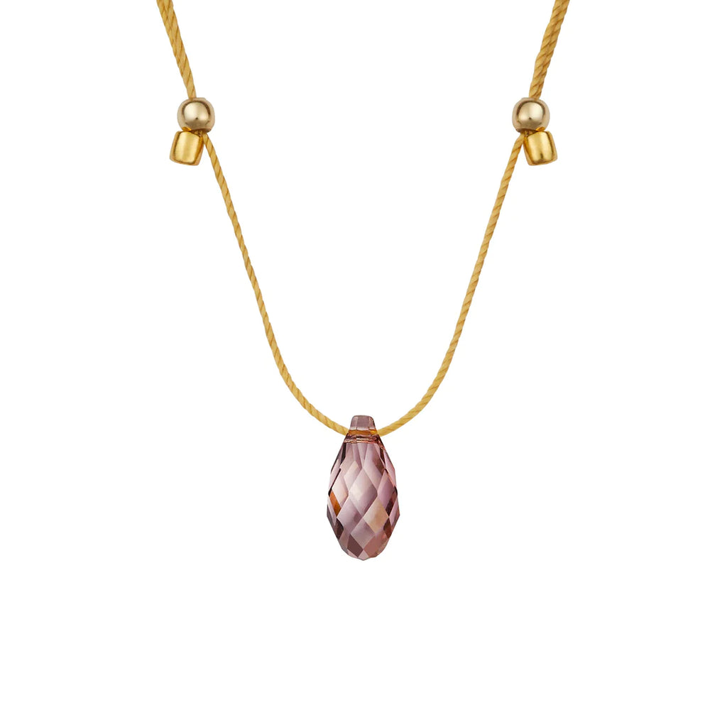&Livy Iris On Gold Hyevibe Crystal Slider Necklace