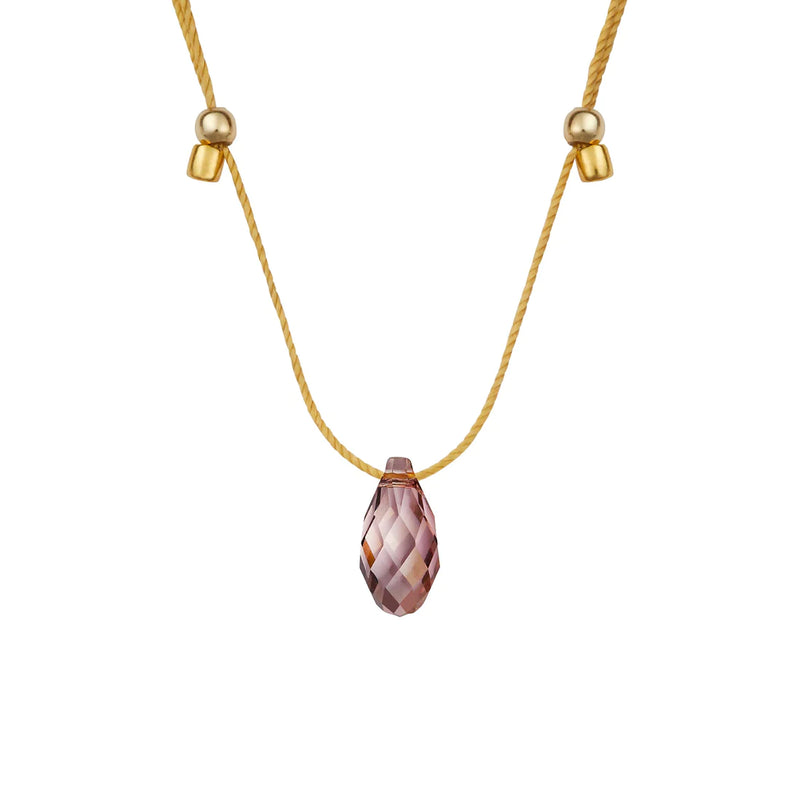 &Livy Iris On Gold Hyevibe Crystal Slider Necklace