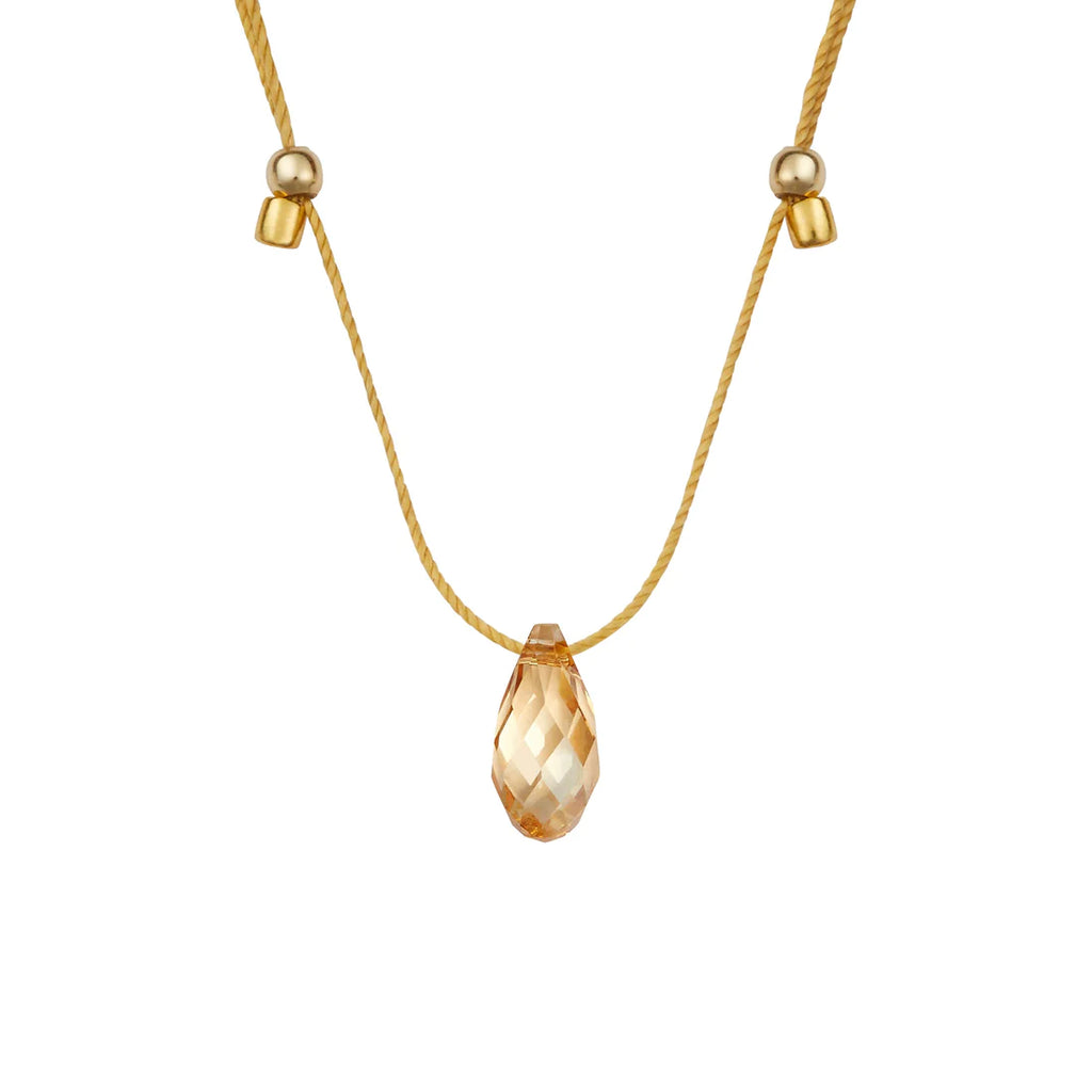 &Livy Gold Shade On Gold Hyevibe Crystal Slider Necklace