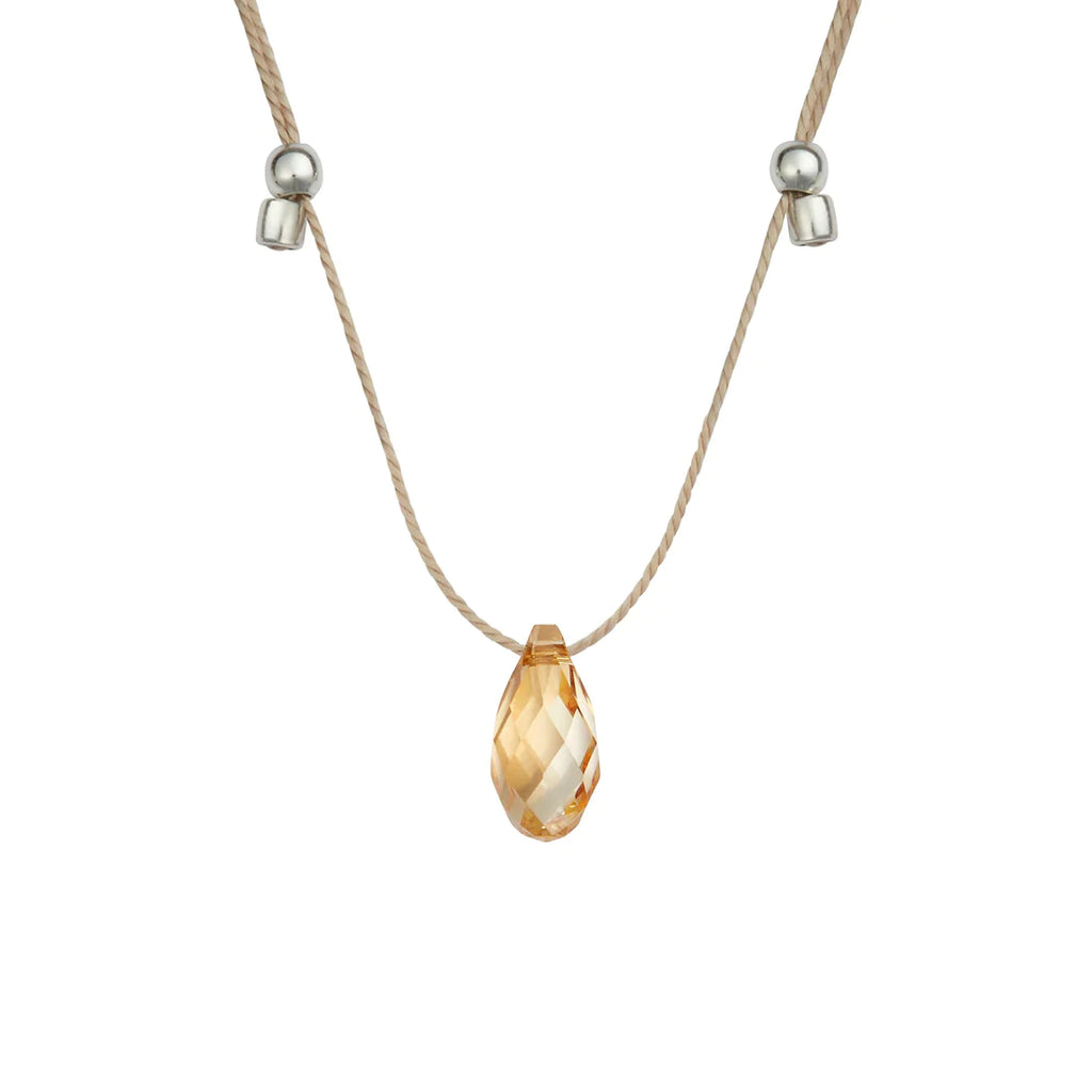&Livy Gold Shade On Silver Hyevibe Crystal Slider Necklace