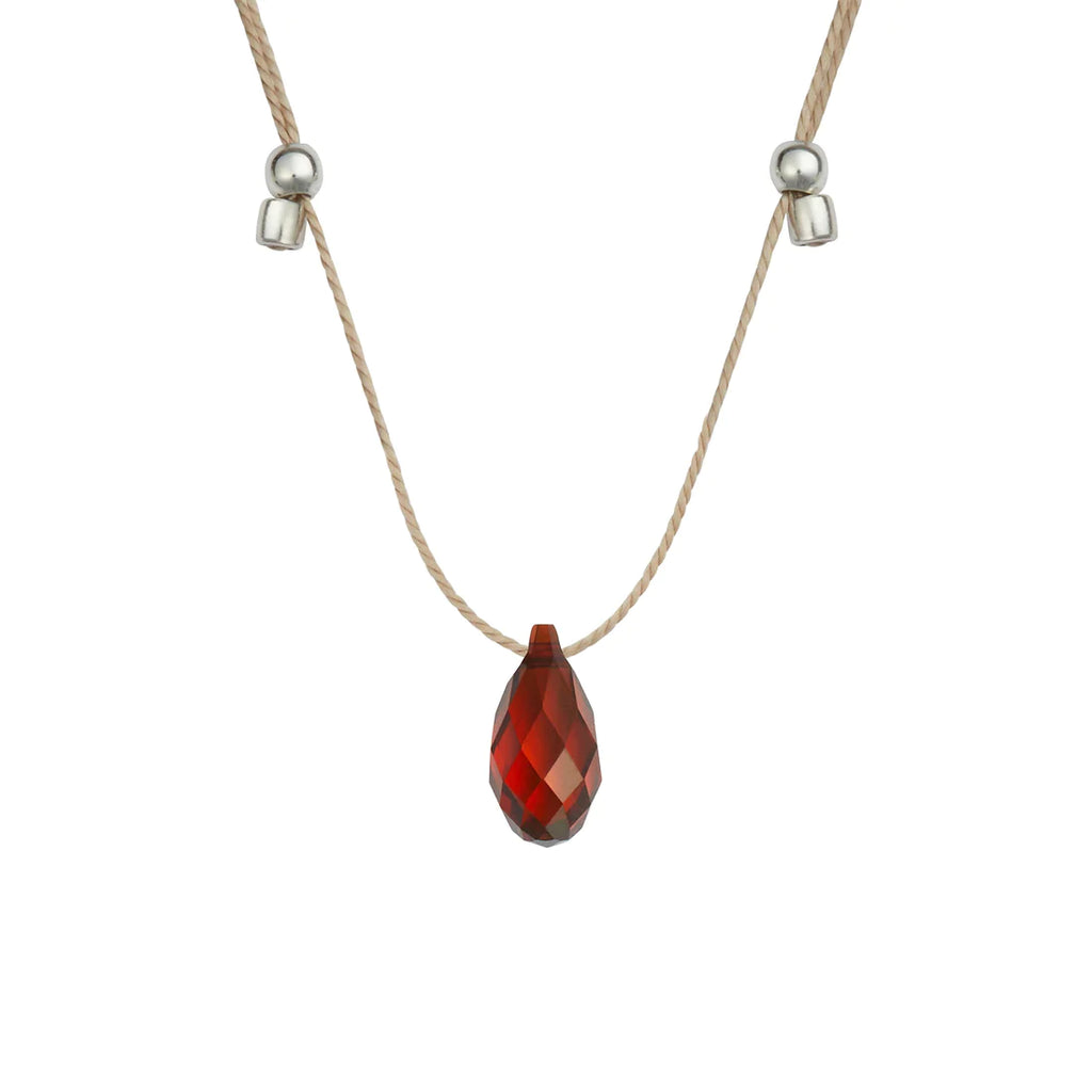 &Livy Smoked Amber On Silver Hyevibe Crystal Slider Necklace
