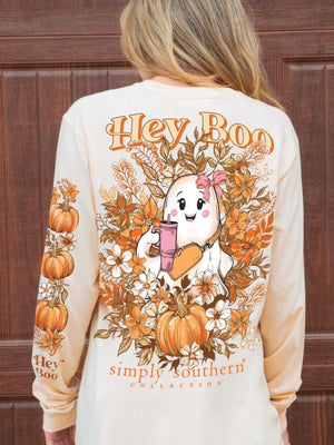 Boo Long Sleeve Simply Southern Tee