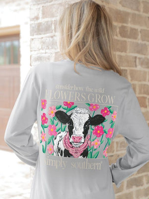 Cow Long Sleeve Simply Southern Tee