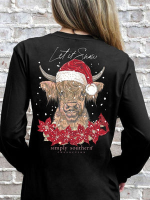 Snow Cow Long Sleeves Simply Southern Tee