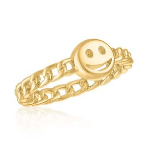 Smiley Face Gold Layers Ring