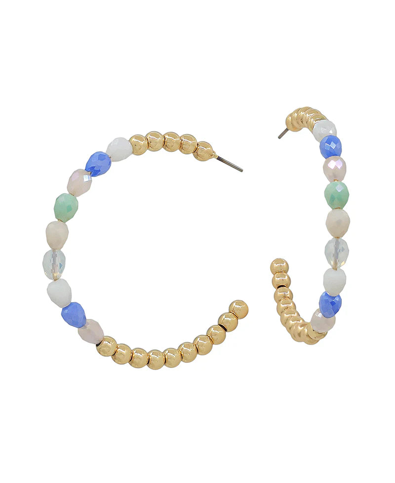 Olivia Multi-Color Bead Hoop Earring