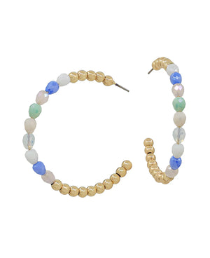 Olivia Multi-Color Bead Hoop Earring