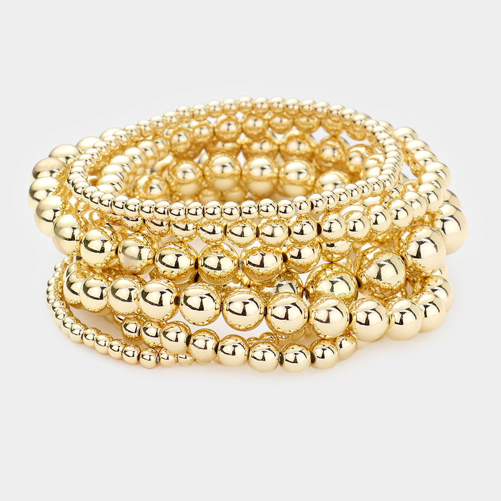 Gina Gold 7 pc Stretch Bracelet Set