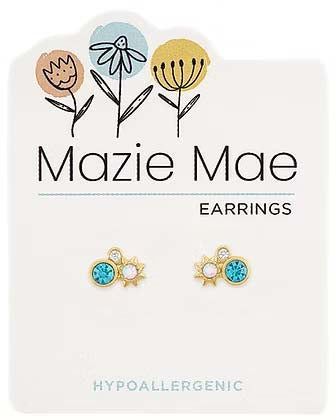 Sun Trio Stud Gold Stud Mazie Mae Earrings