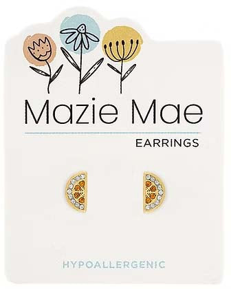 Orange Slice Stud Gold Mazie Mae Earrings