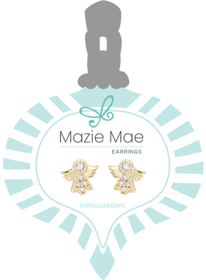 CZ Angel Stud Gold Stud Mazie Mae Earrings