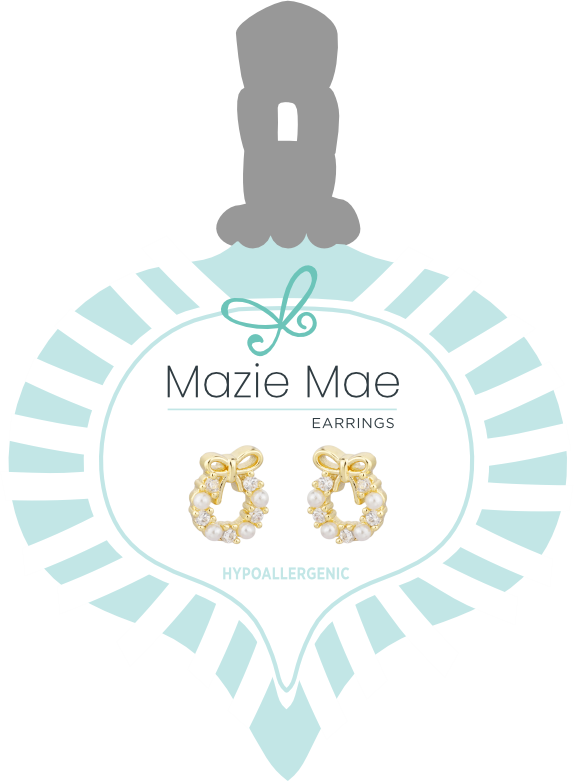 Pearl & CZ Wreath Gold Stud Mazie Mae Earrings