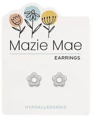 Classic Flower Stud Silver Mazie Mae Earrings