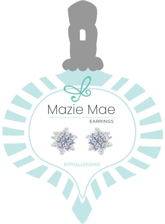 Light Sapphire Snowflake Silver Stud Mazie Mae Earrings