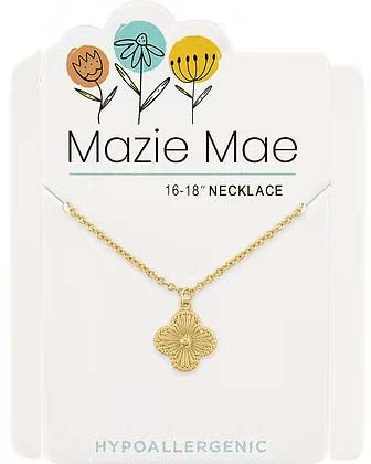 Quatrefoil Gold Mazie Mae Necklace