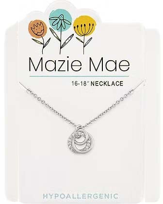 Interlocking Circle Trio Silver Mazie Mae Necklace