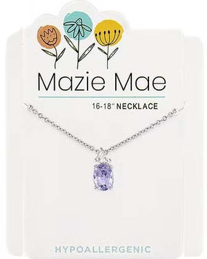 Light Amethyst Oval Trio Silver Mazie Mae Necklace
