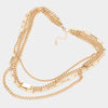 Gold Metal Chain Layered Necklace