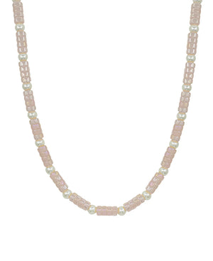 Candace Baby Pink Candy Bead & Pearl Necklace