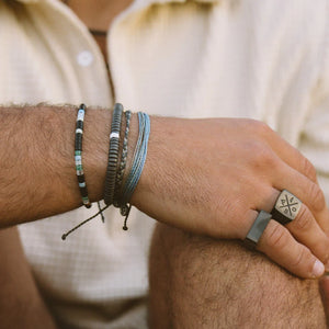 Men's Mixed Seed Bead Cord Bracelet
