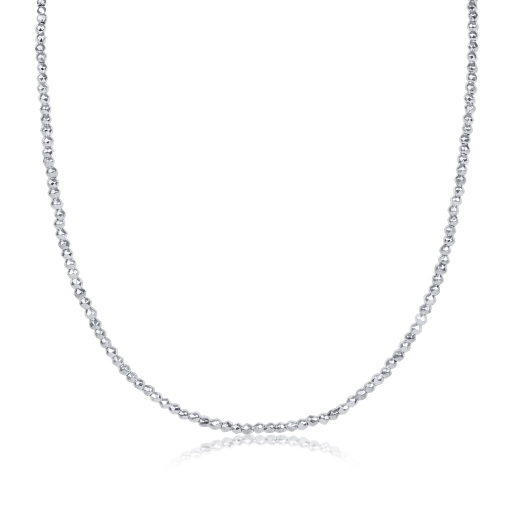 Enewton Bright Silver Faceted Hematite 2mm Bead 17" Choker