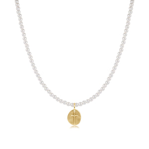 Enewton Inspire Small Gold Charm Classic Pearl 3mm Bead 17" Choker