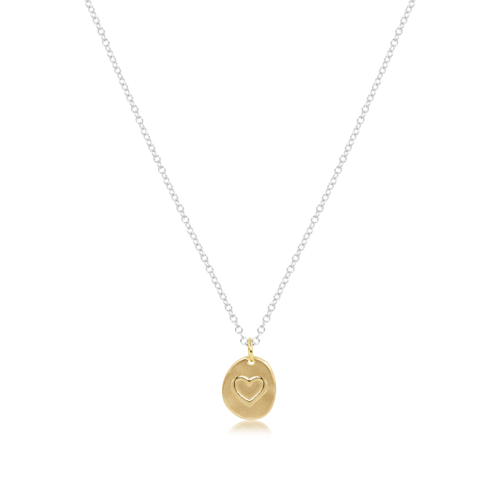 Enewton Inspire Love Small Gold Charm Classic Sterling Silver 16" Necklace