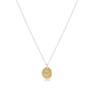 Enewton Inspire Love Small Gold Charm Classic Sterling Silver 16" Necklace