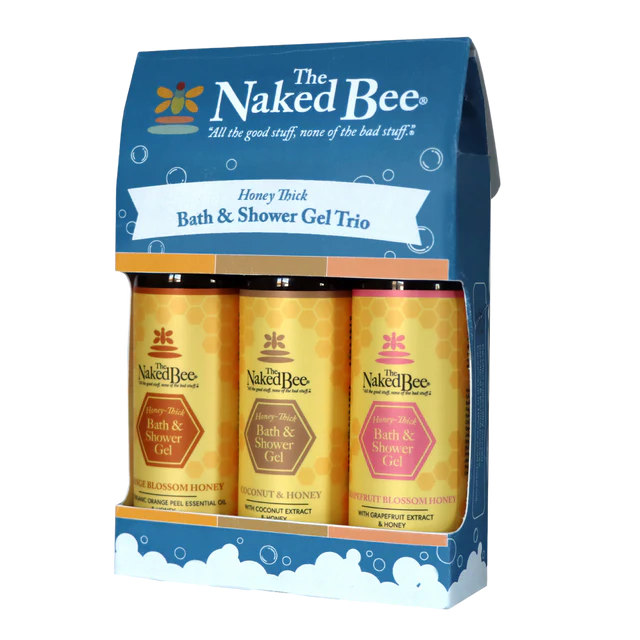 Naked Bee Honey-Thick Bath & Shower Gel Trio Gift Set