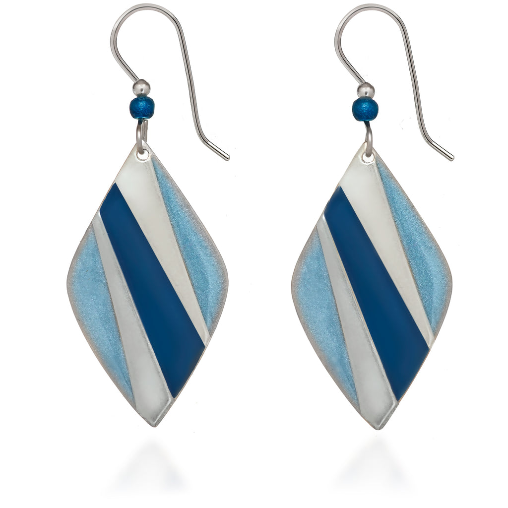 Blue Tones Silver Forest Earrings