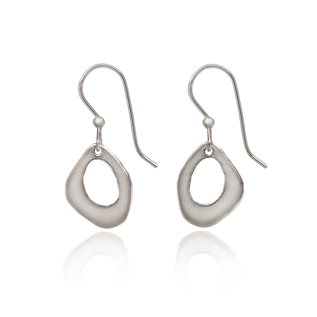 Open Organic Shape Silver Forest Earrings