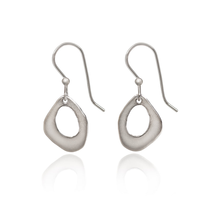 Open Organic Shape Silver Forest Earrings