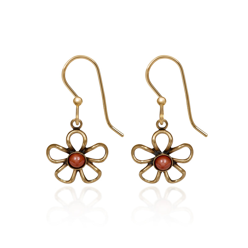 Open Wired Flower Silver Forest Earrings