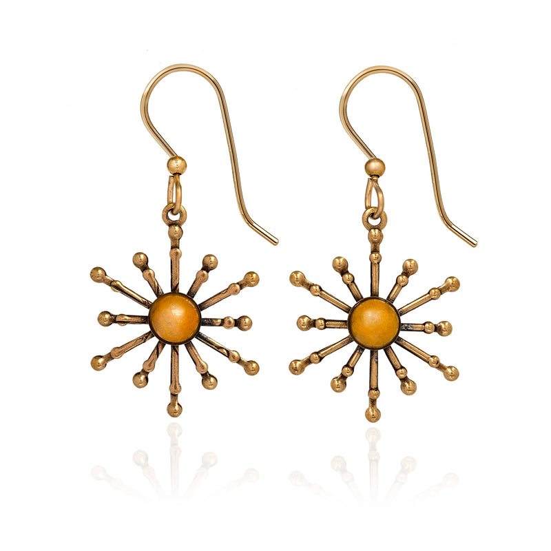 Spoke & Roundstone Center Silver Forest Earrings