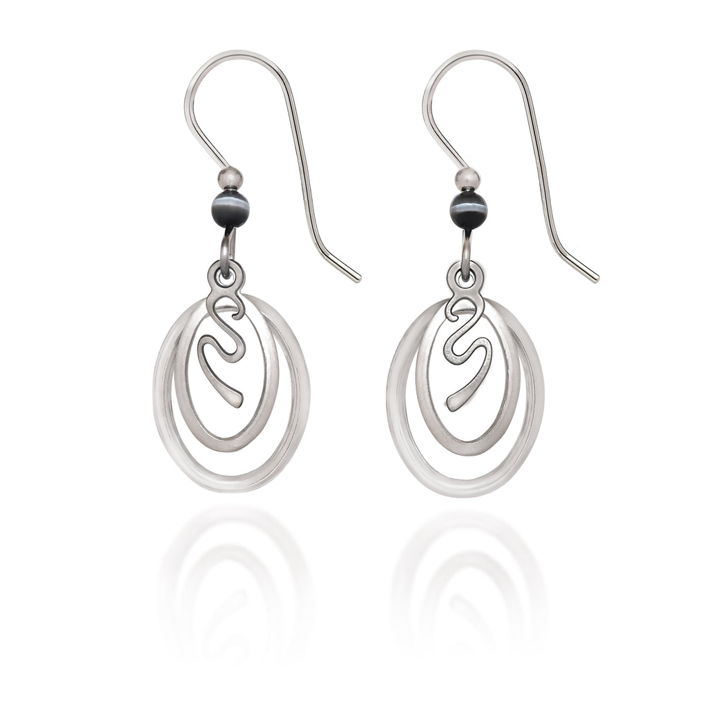 Coil In Open Circles Silver Forest Earrings