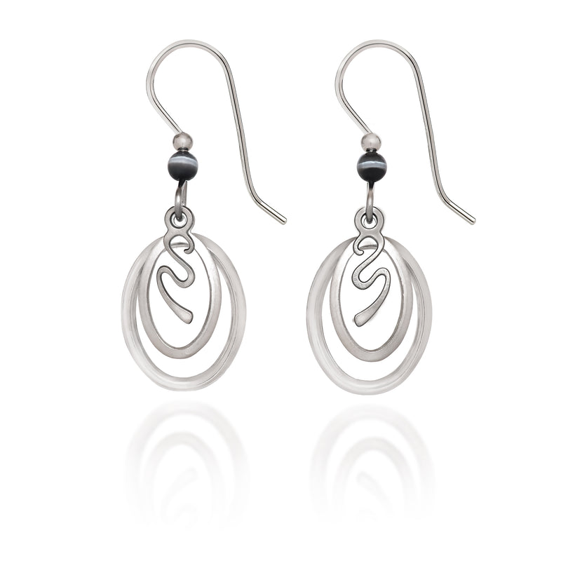 Coil In Open Circles Silver Forest Earrings