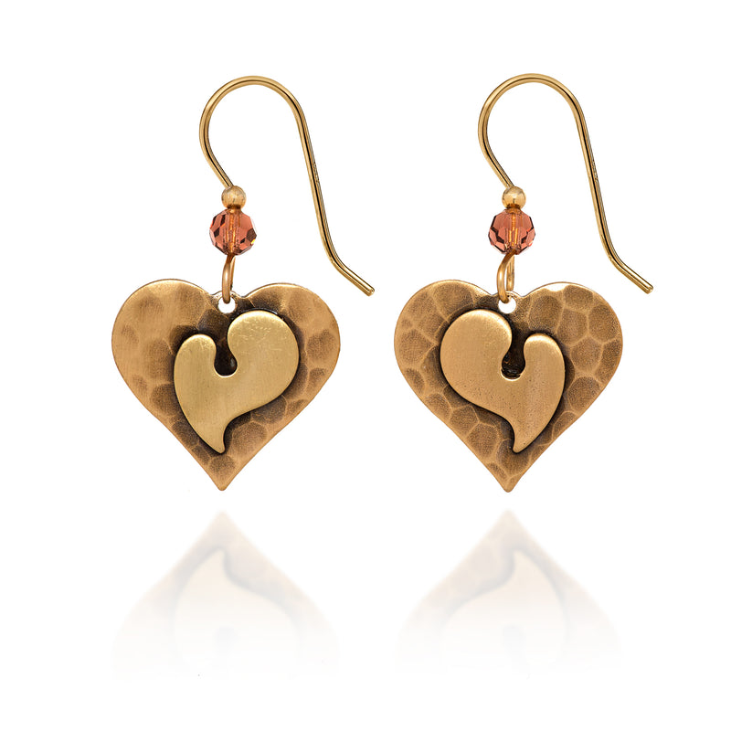 Layered Hearts Silver Forest Earrings