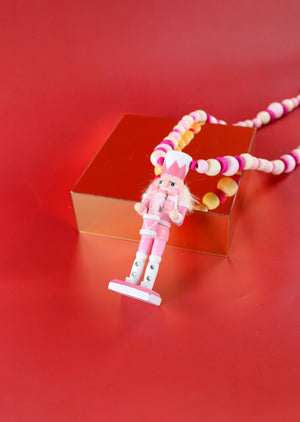 Pink Nutcracker Simply Southern Wooden Necklace