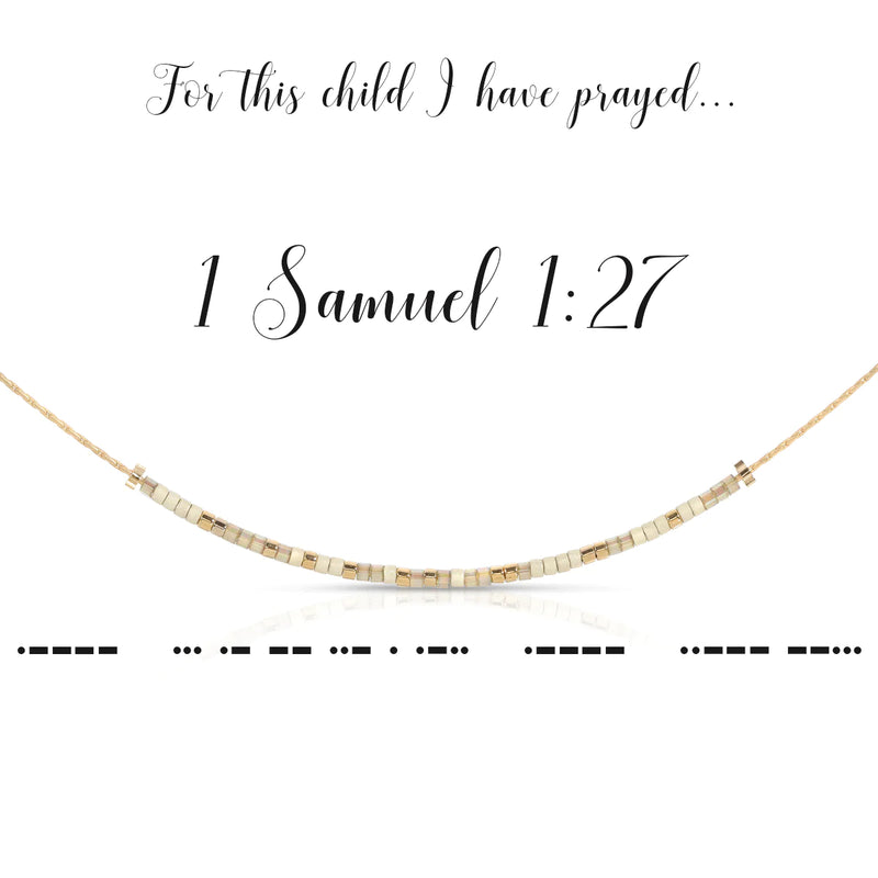 1 Samuel 1:27 Dot & Dash Morse Code Necklace